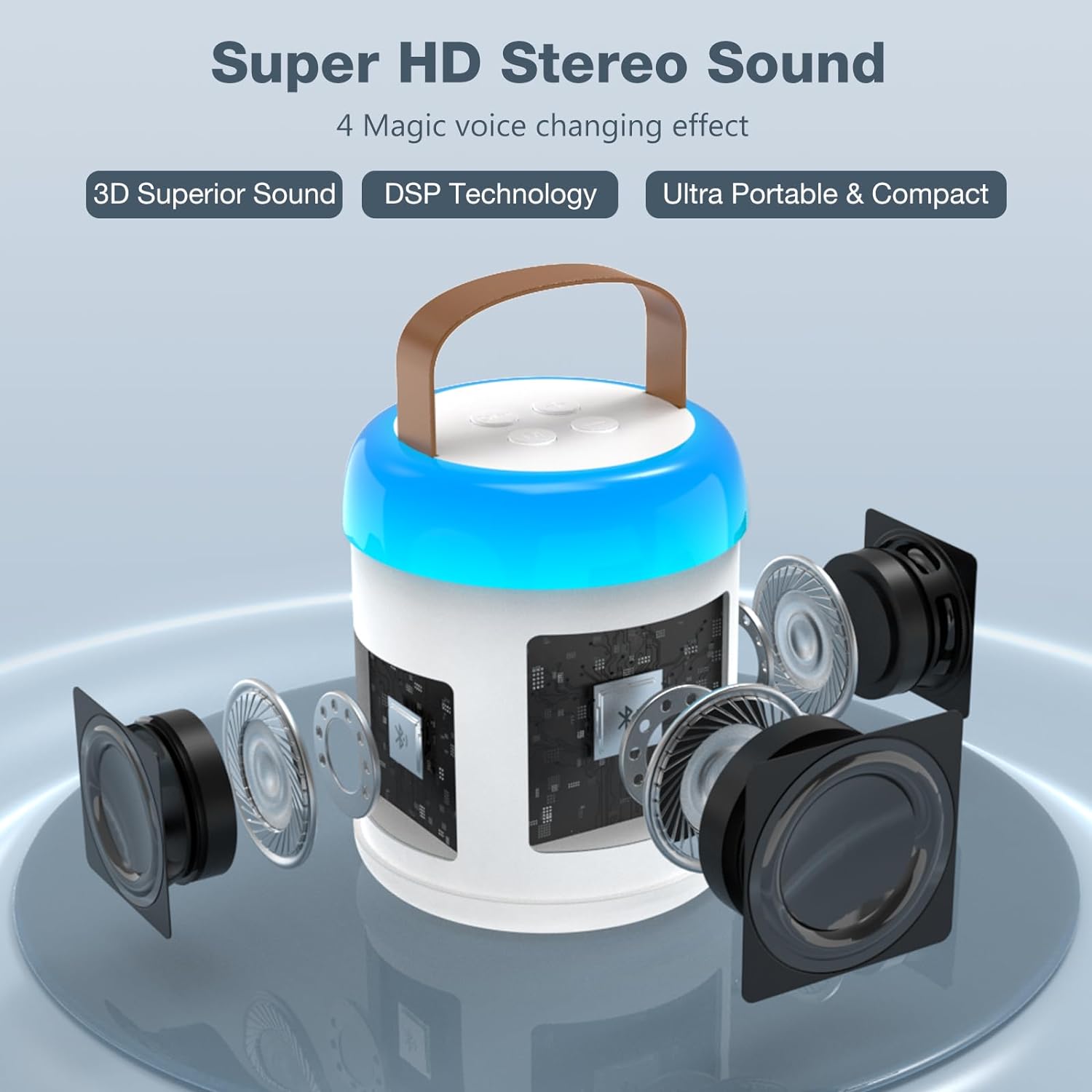 Mini Portable Karaoke Bluetooth Speaker Microphone