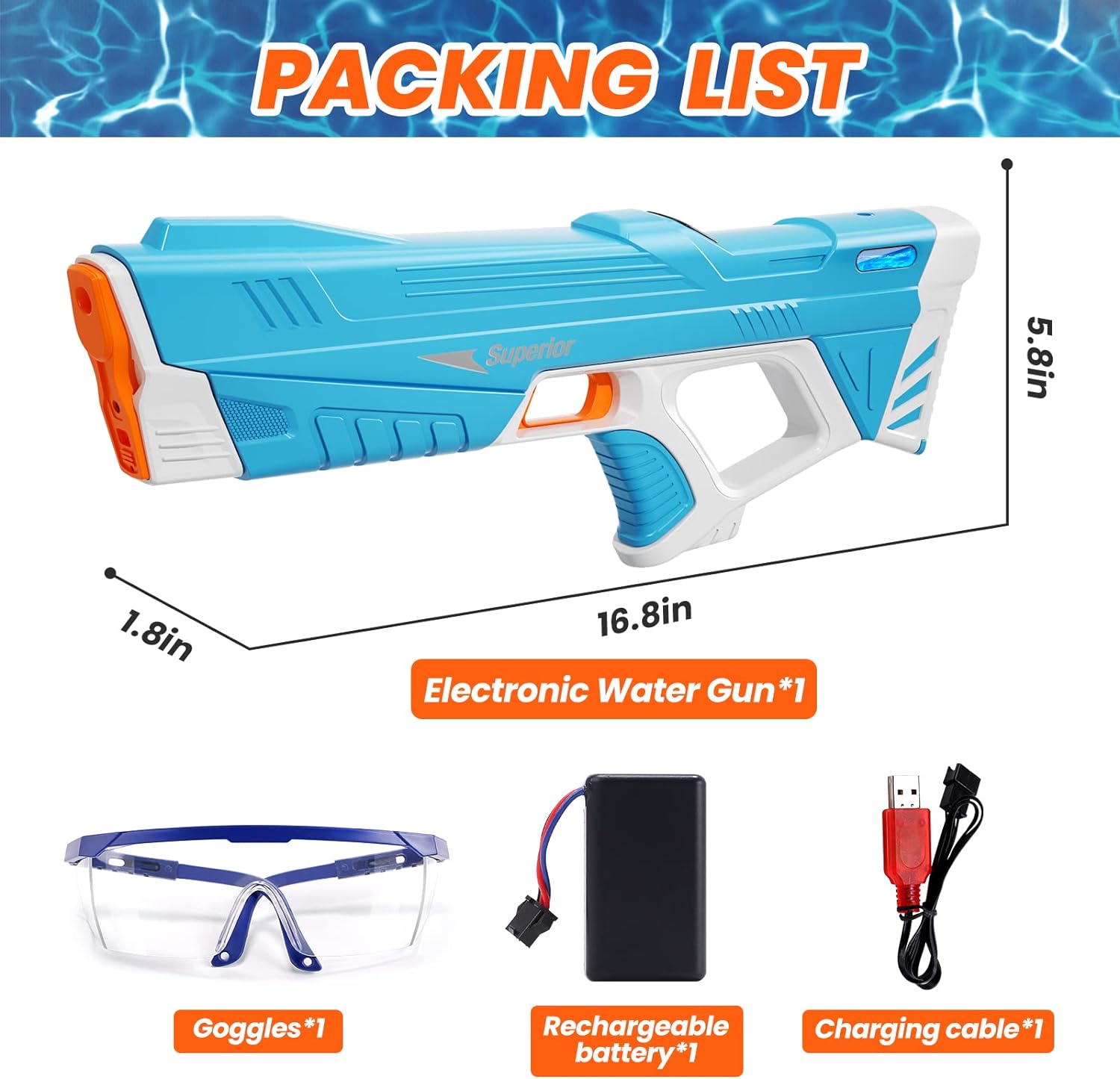 Electric Water Gun for Children Adults Powerful High Capacity