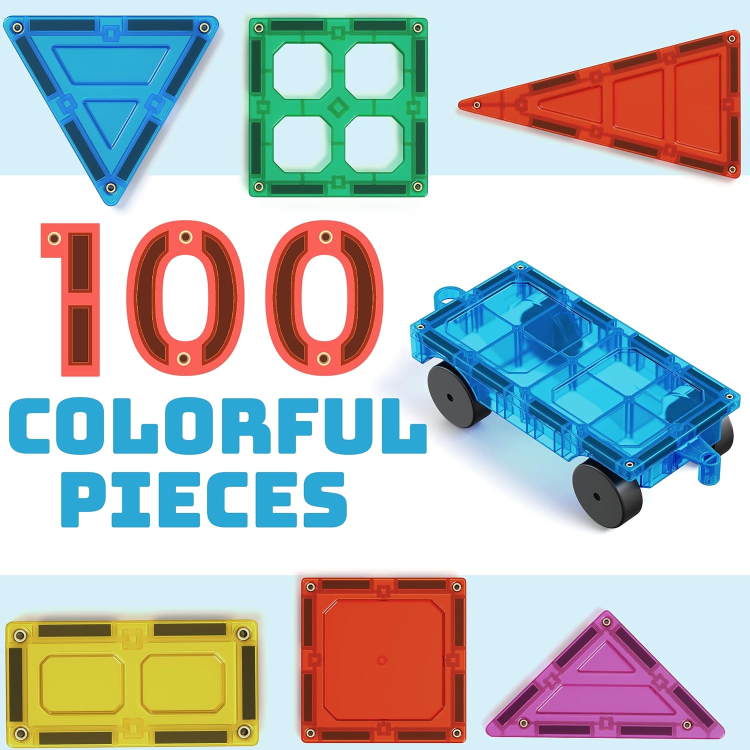 3D Magnetic Tiles Building Blocks Set for Kids
