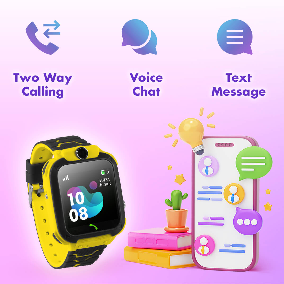 Kids Smart Watch - SOS Button, Audio Calls & Messages
