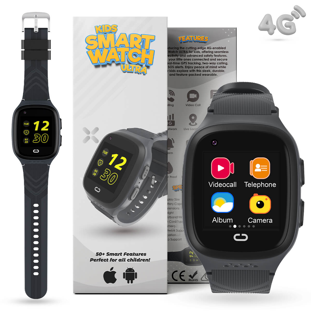 4G Kids Smart Watch ULTRA - AGPS, Video Call, SOS *New Model*