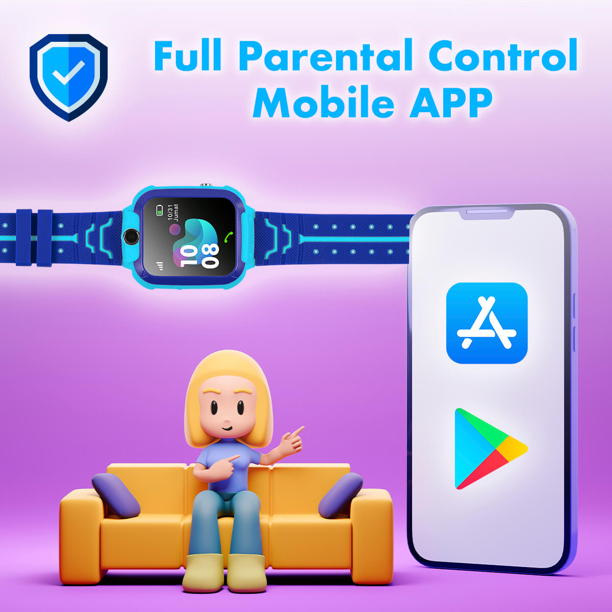 Kids Smart Watch - SOS Button, Audio Calls & Messages